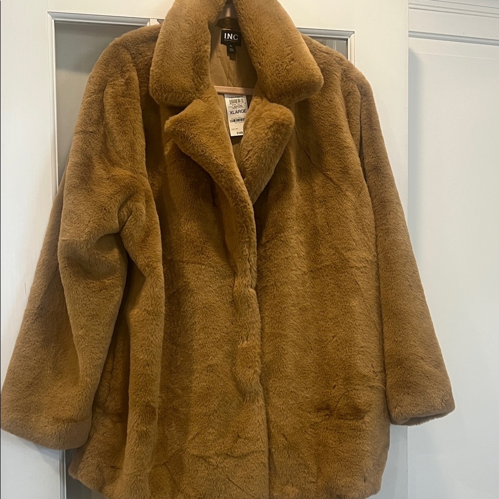 INC International Concepts Women's Brown Teddy Jacket